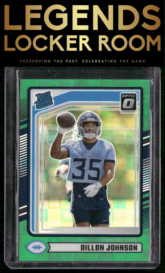 2024 Donruss #399 Dillon Johnson Optic Rated Rookies Preview Green Pandora #/25