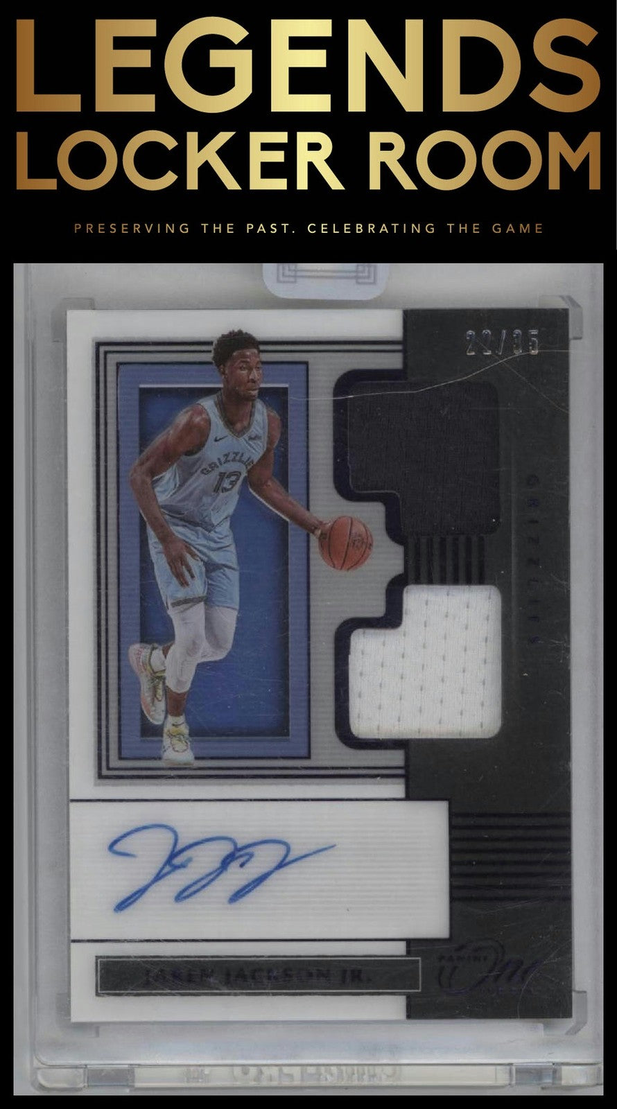 2019-20 Panini One and One Jaren Jackson Jr. Dual Jersey Autographs Purple #/35