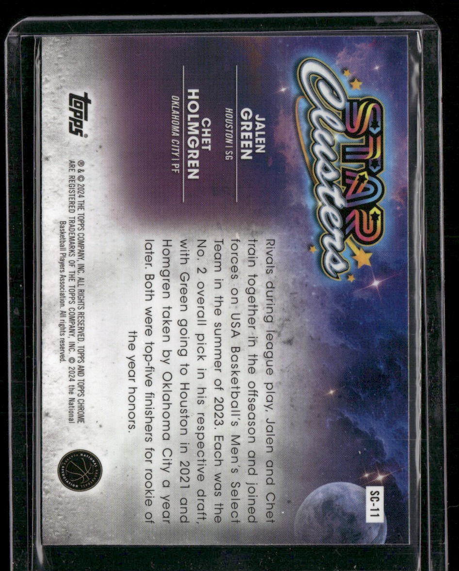 2023-24 Topps Chrome Cosmic #SC-11 Chet Holmgren / Jalen Green Star Clusters