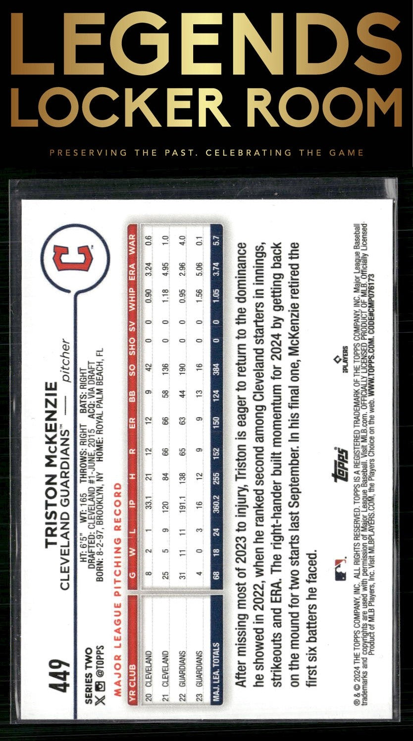 2024 Topps #449 Triston McKenzie Black Crackle Foil