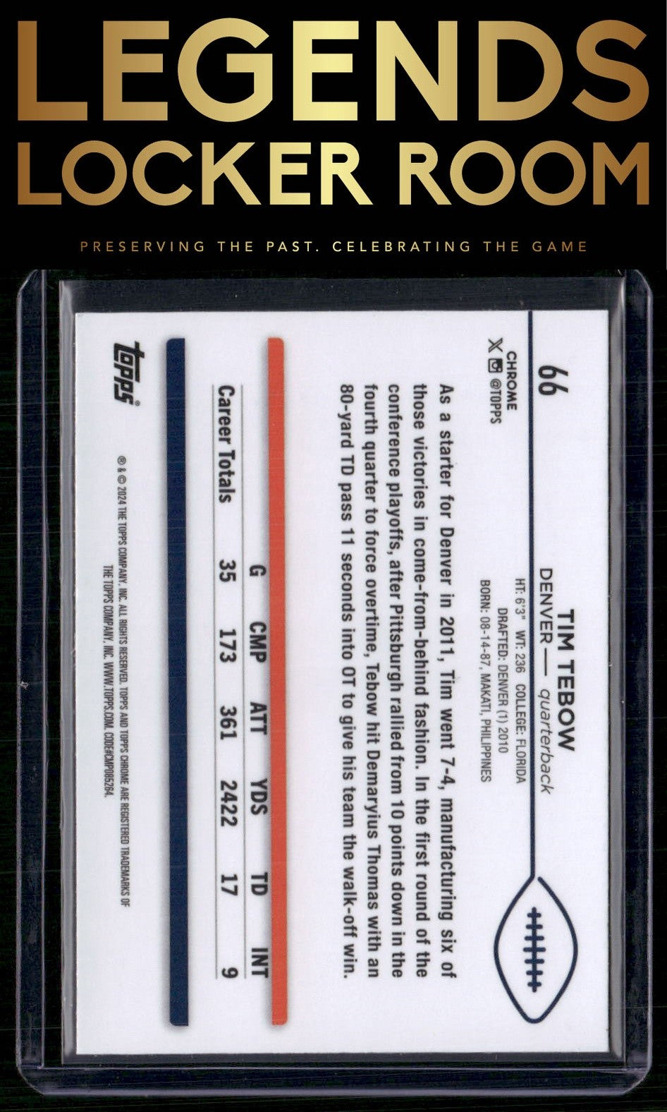 2024 Topps Chrome #66 Tim Tebow