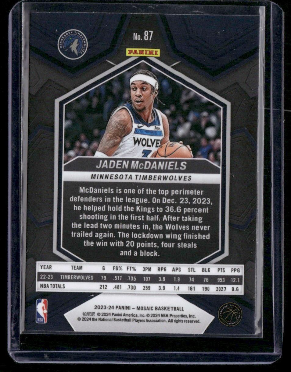 2023-24 Panini Mosaic #87 Jaden McDaniels