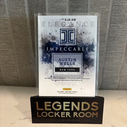 2025 Panini Impeccable Austin Wells Elegance Jersey Patch Auto /99 Yankees