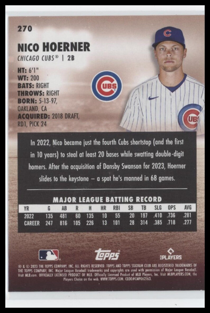 2023 Stadium Club #270 Nico Hoerner