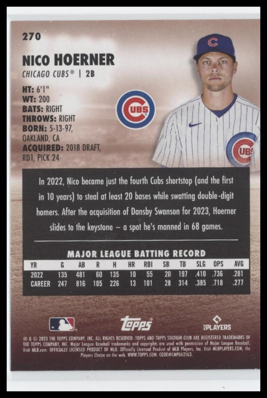 2023 Stadium Club #270 Nico Hoerner