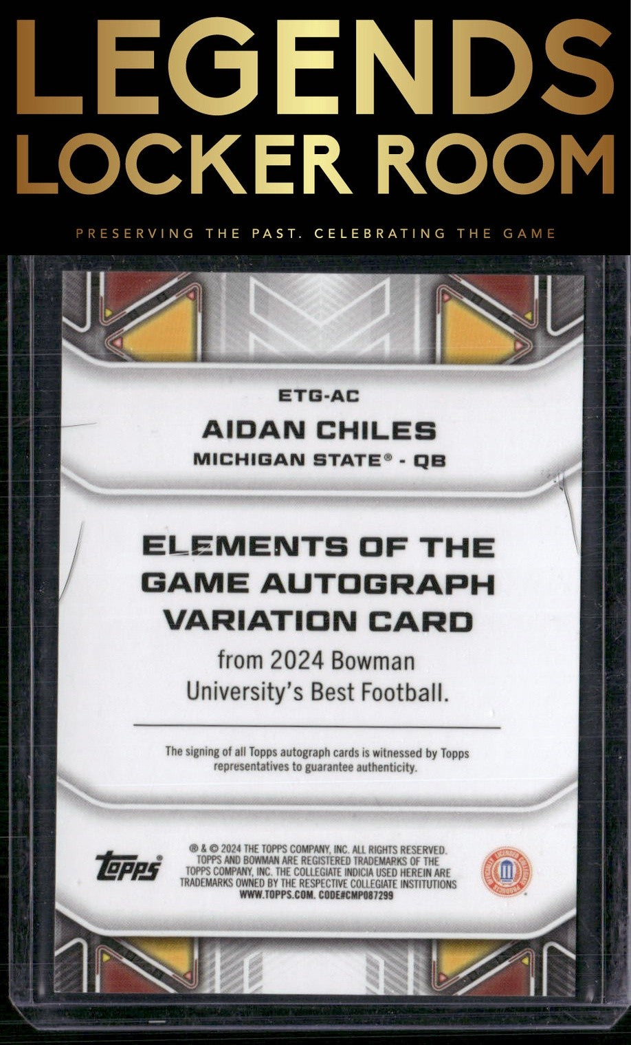 2024 Bowman University Best Aidan Chiles Elements of the Game Auto Red 01/10
