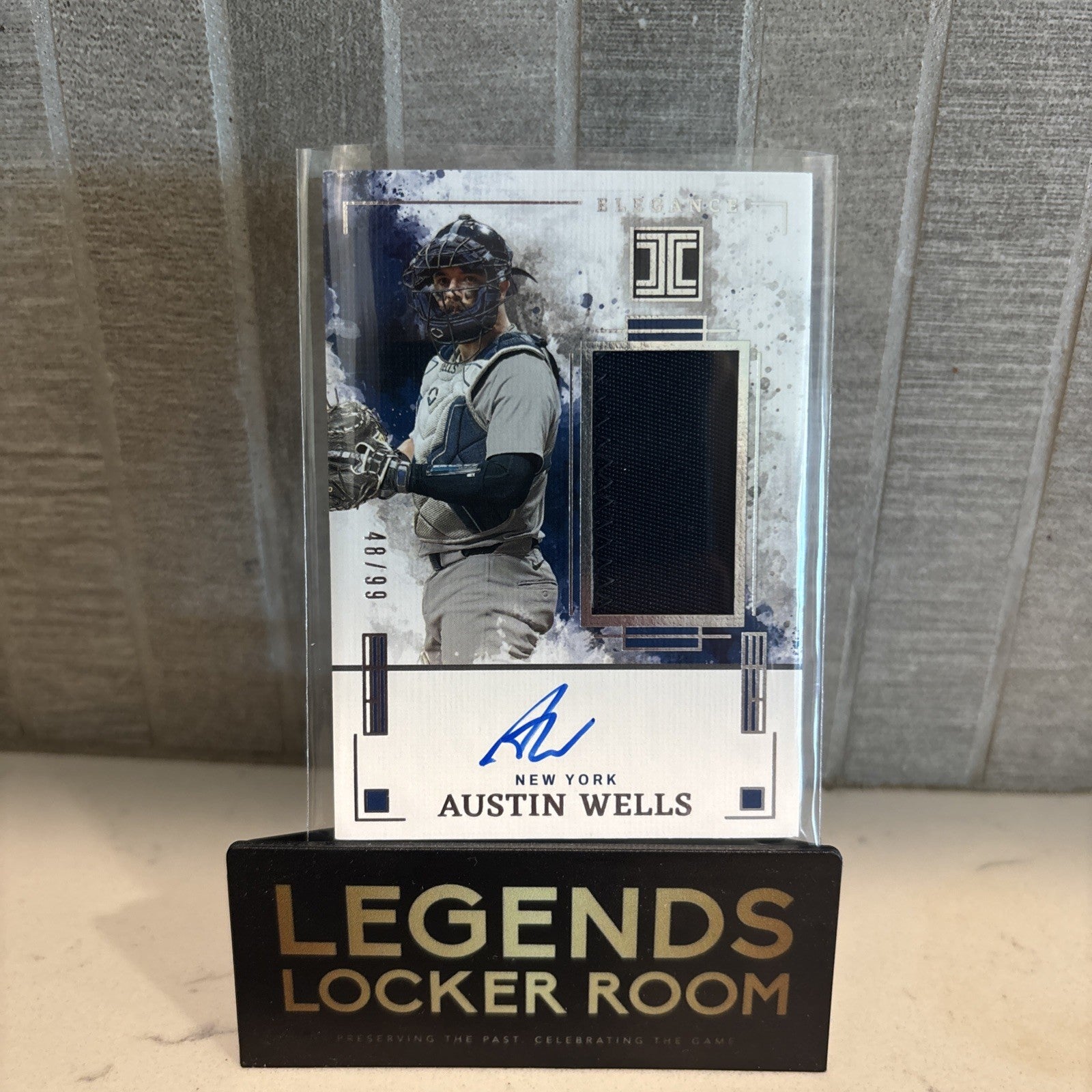 2025 Panini Impeccable Austin Wells Elegance Jersey Patch Auto /99 Yankees