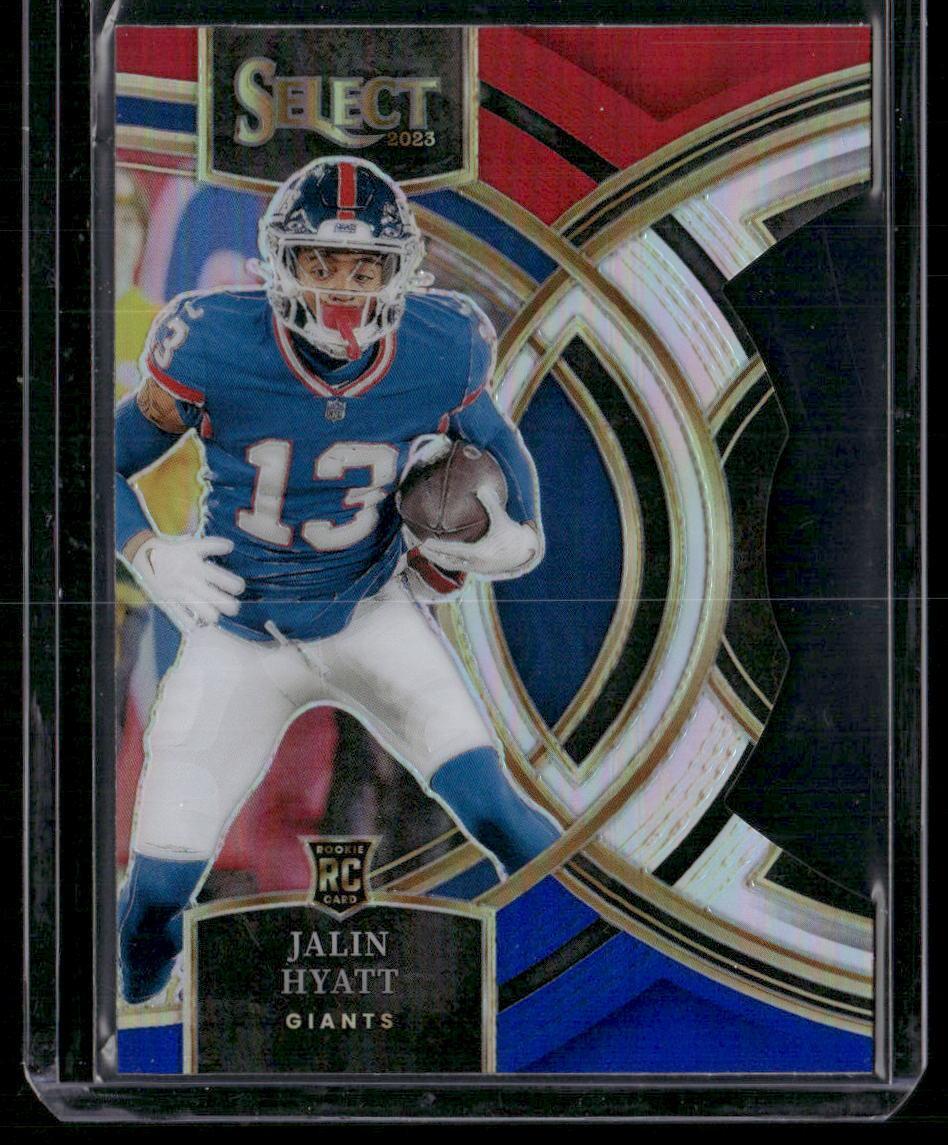 2023 Panini Select #173 Jalin Hyatt Red and Blue Prizms Die Cuts