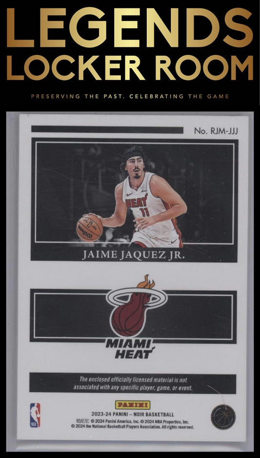 2023-24 Panini Noir #RJM-JJJ Jaime Jaquez Jr. Rookie Jumbo Material #/99