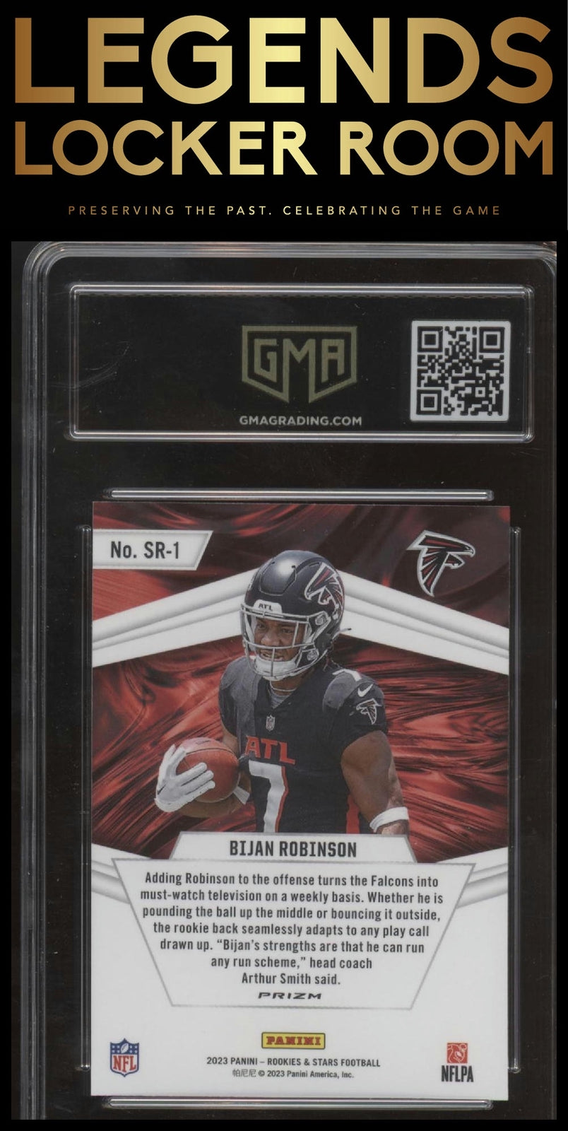 2023 Rookies & Stars Bijan Robinson SR1 Stellar Rookies Red Plaid Prizm