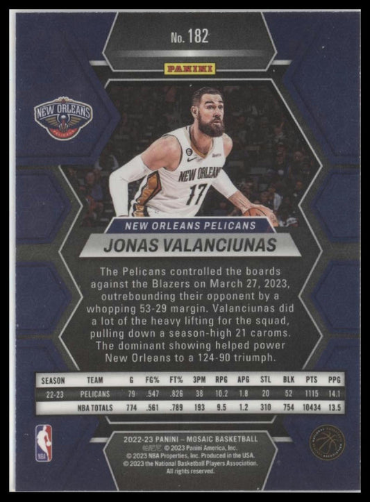 2022-23 Panini Mosaic #182 Jonas Valanciunas