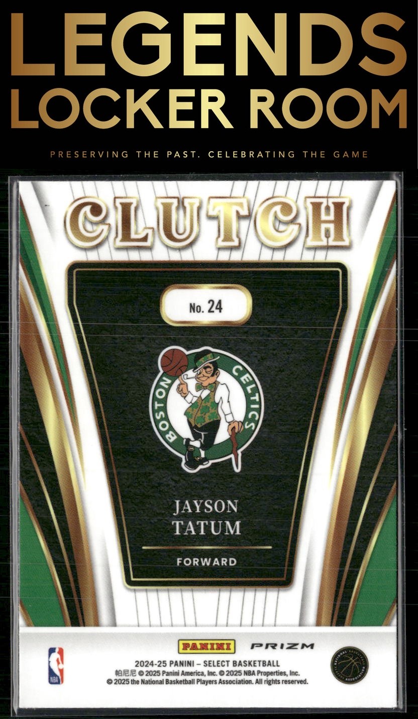 2024-25 Panini Select #24 Jayson Tatum Clutch Silver Prizms