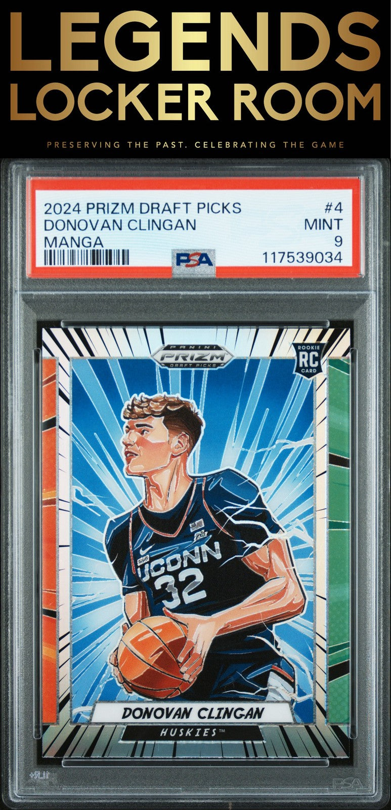 2024 Panini Prizm Draft Picks Manga #4 Donovan Clingan PSA 9
