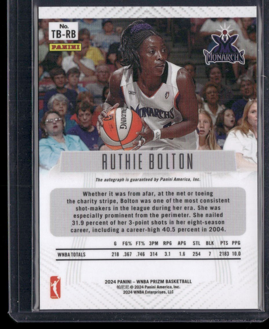 2024 Panini Prizm WNBA #TB-RB Ruthie Bolton Throwback Signatures