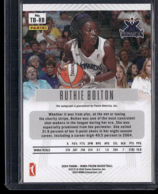 2024 Panini Prizm WNBA #TB-RB Ruthie Bolton Throwback Signatures