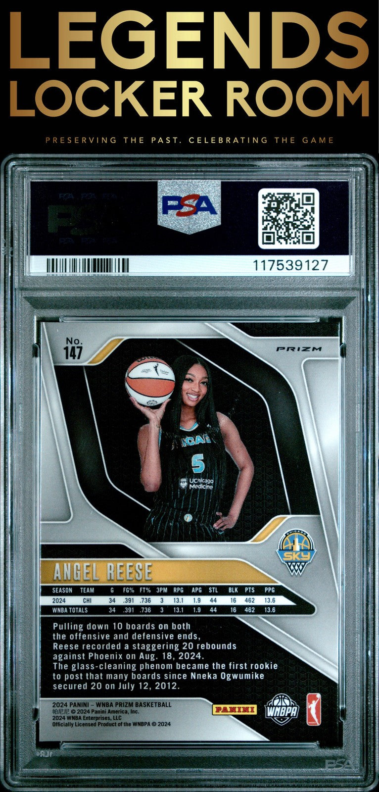 2024 Panini Prizm Wnba #147 Angel Reese Silver Prizm PSA 9