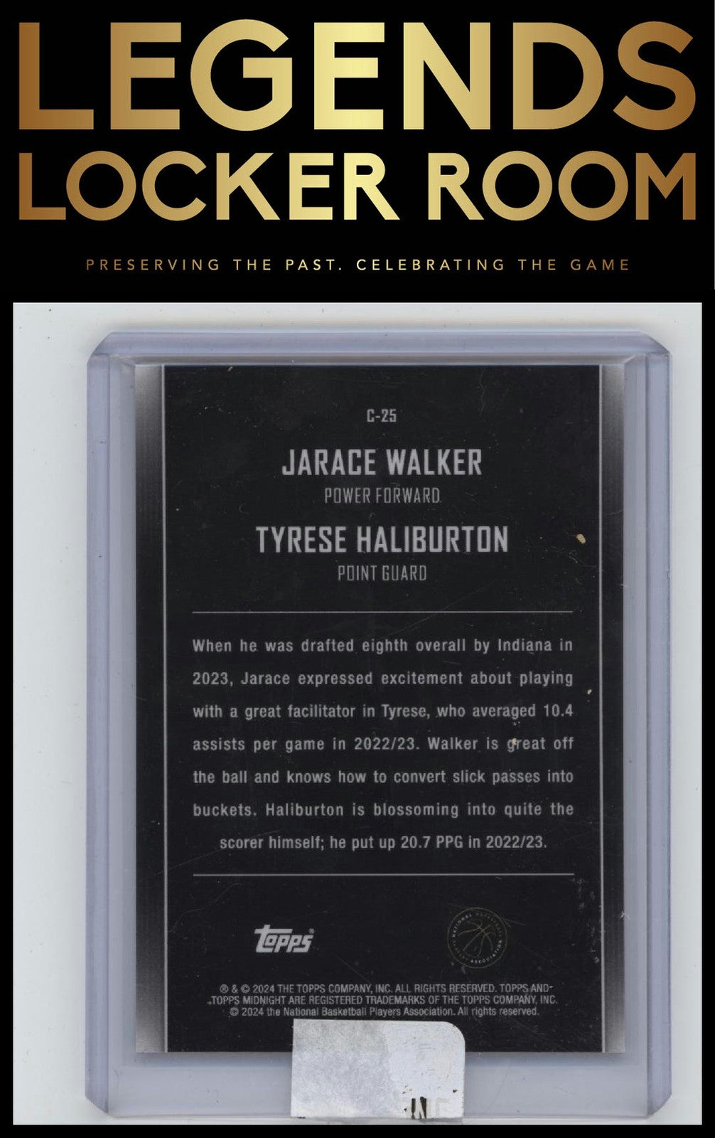 2023-24 Topps Midnight #C-25 Jarace Walker / Tyrese Haliburton