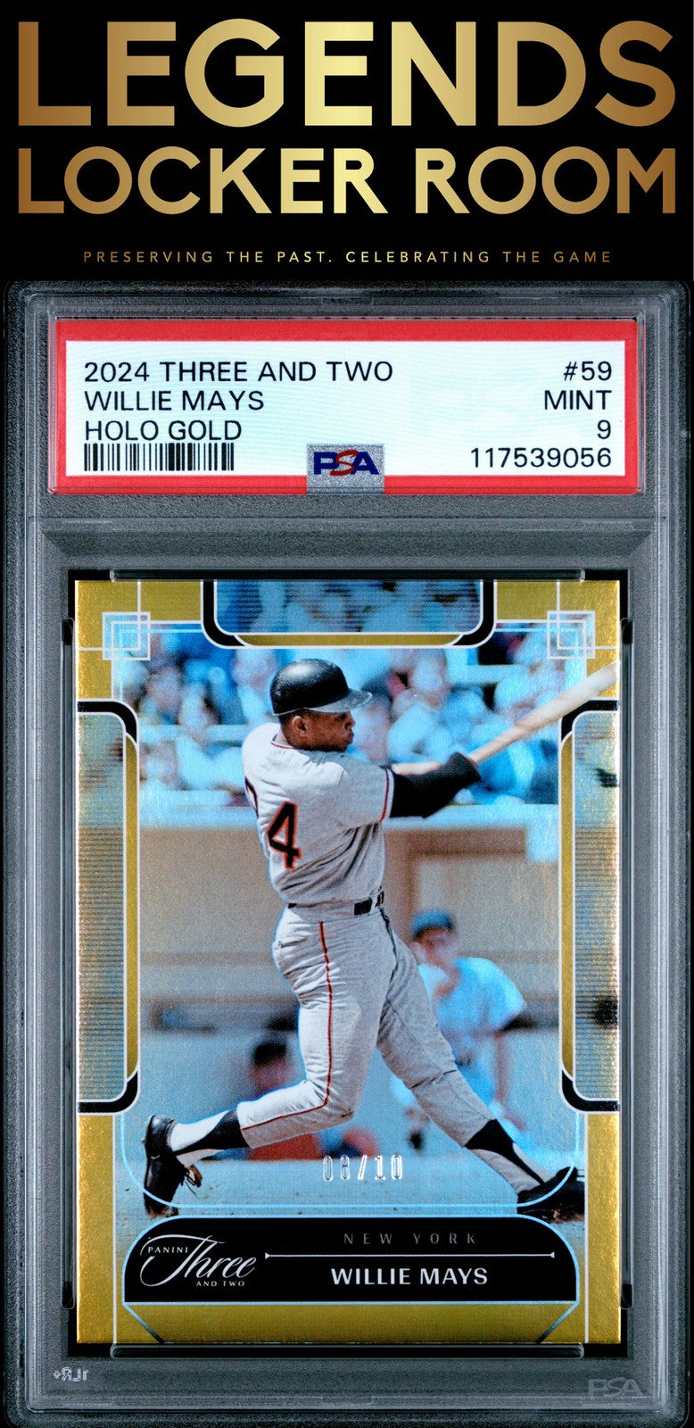 2024 Panini Three And Two #59 Willie Mays Holo Gold PSA 9