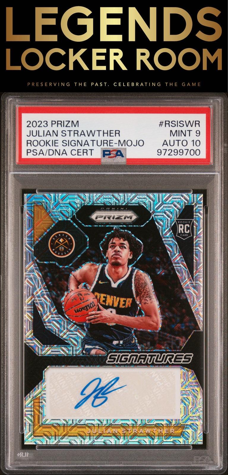 2023 Panini Prizm Rookie Signatures Julian Strawther Mojo PSA 9