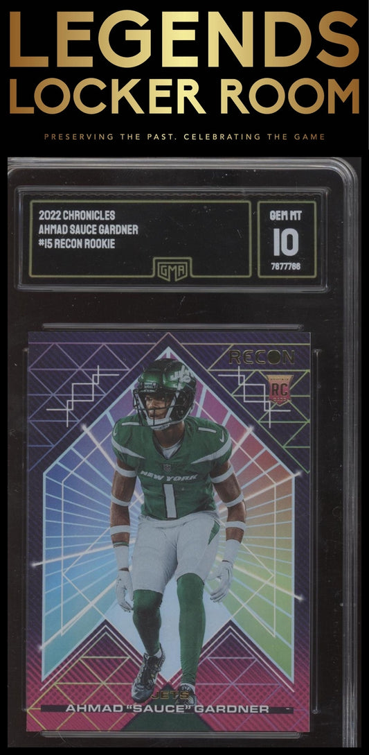 2022 Panini Chronicles #REC-15 Ahmad "Sauce" Gardner Recon GMA 10