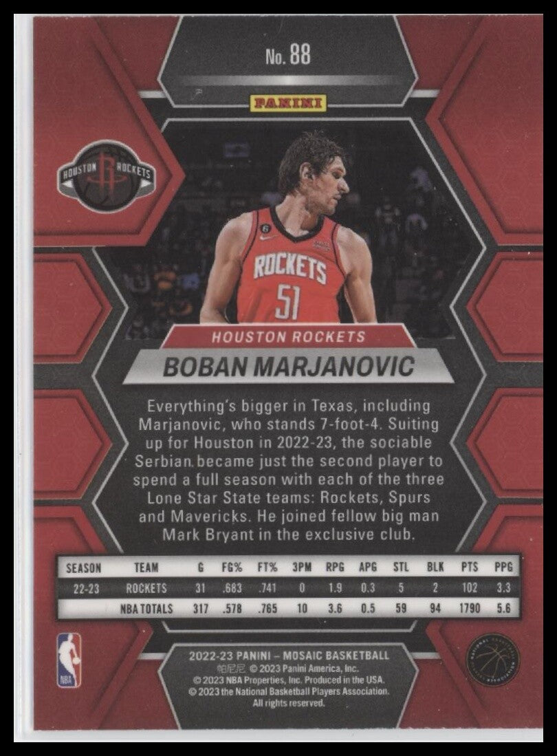 2022-23 Panini Mosaic #88 Boban Marjanovic