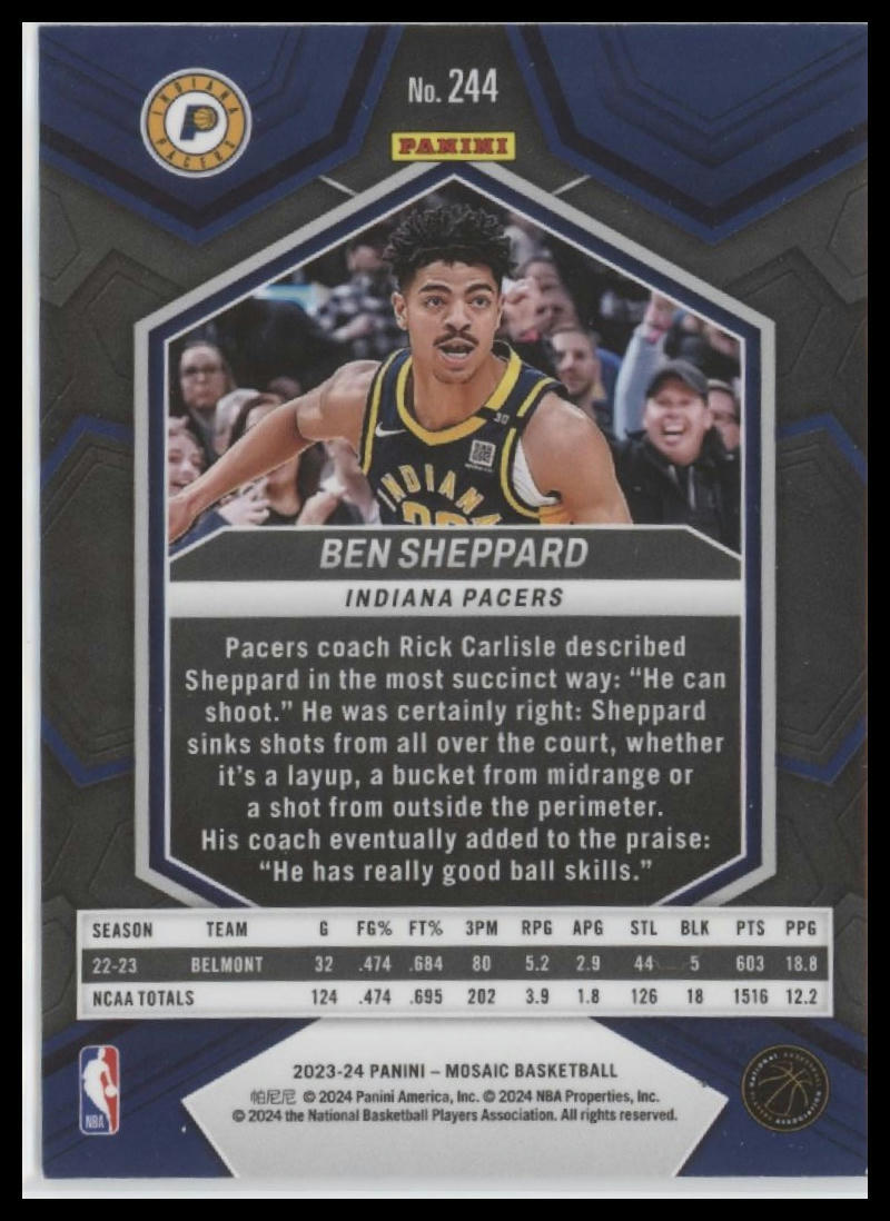 2023-24 Panini Mosaic #244 Ben Sheppard