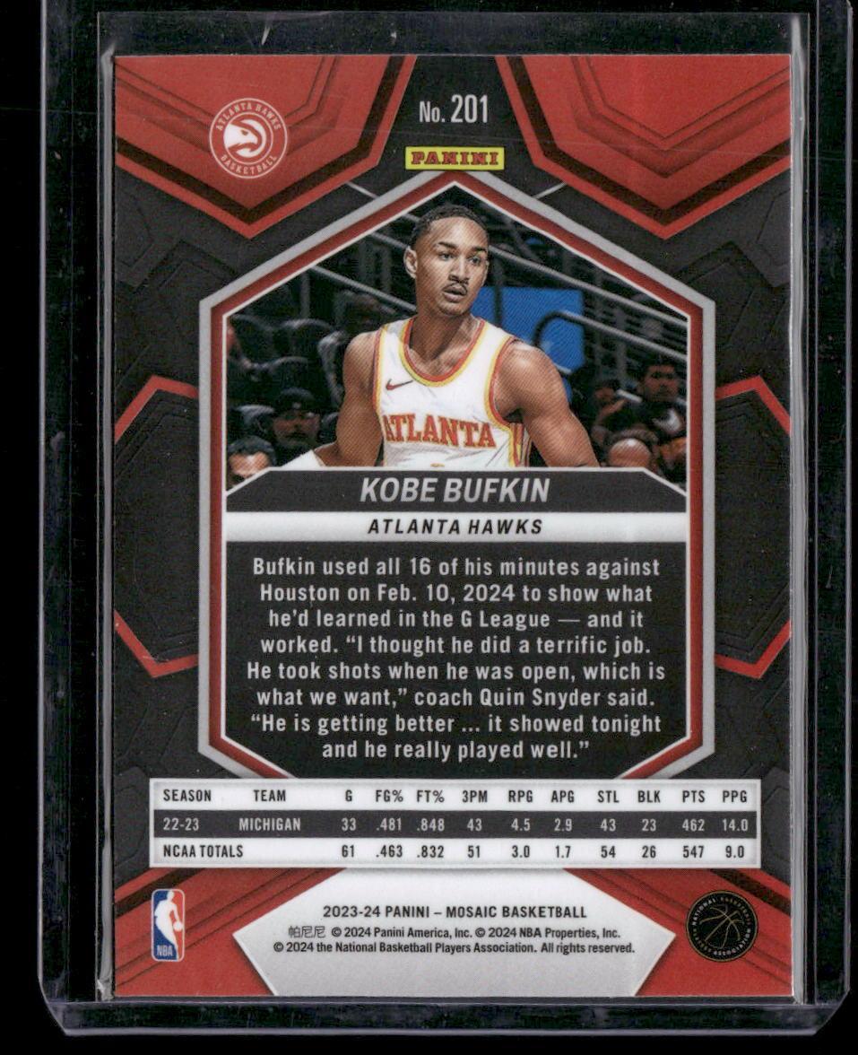 2023-24 Panini Mosaic #201 Kobe Bufkin