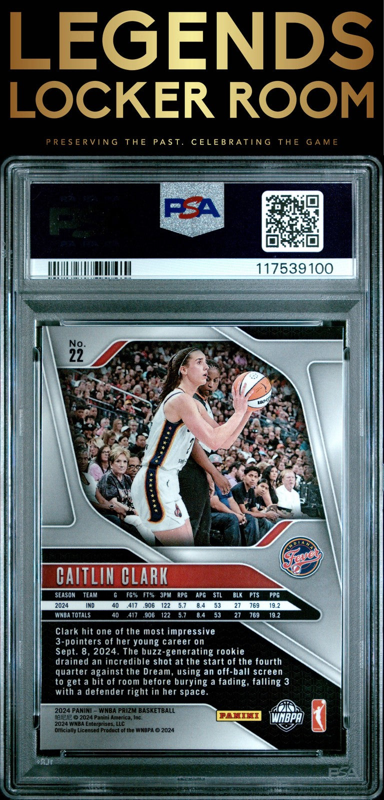 2024 Panini Prizm Wnba #22 Caitlin Clark PSA 8