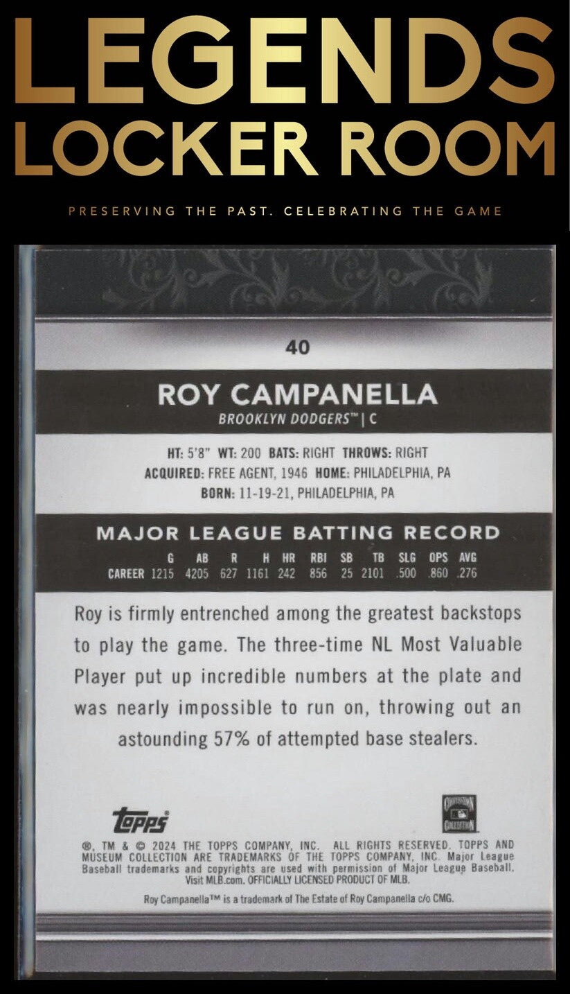 2024 Topps Museum Collection #40 Roy Campanella