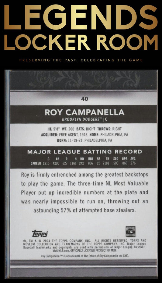 2024 Topps Museum Collection #40 Roy Campanella