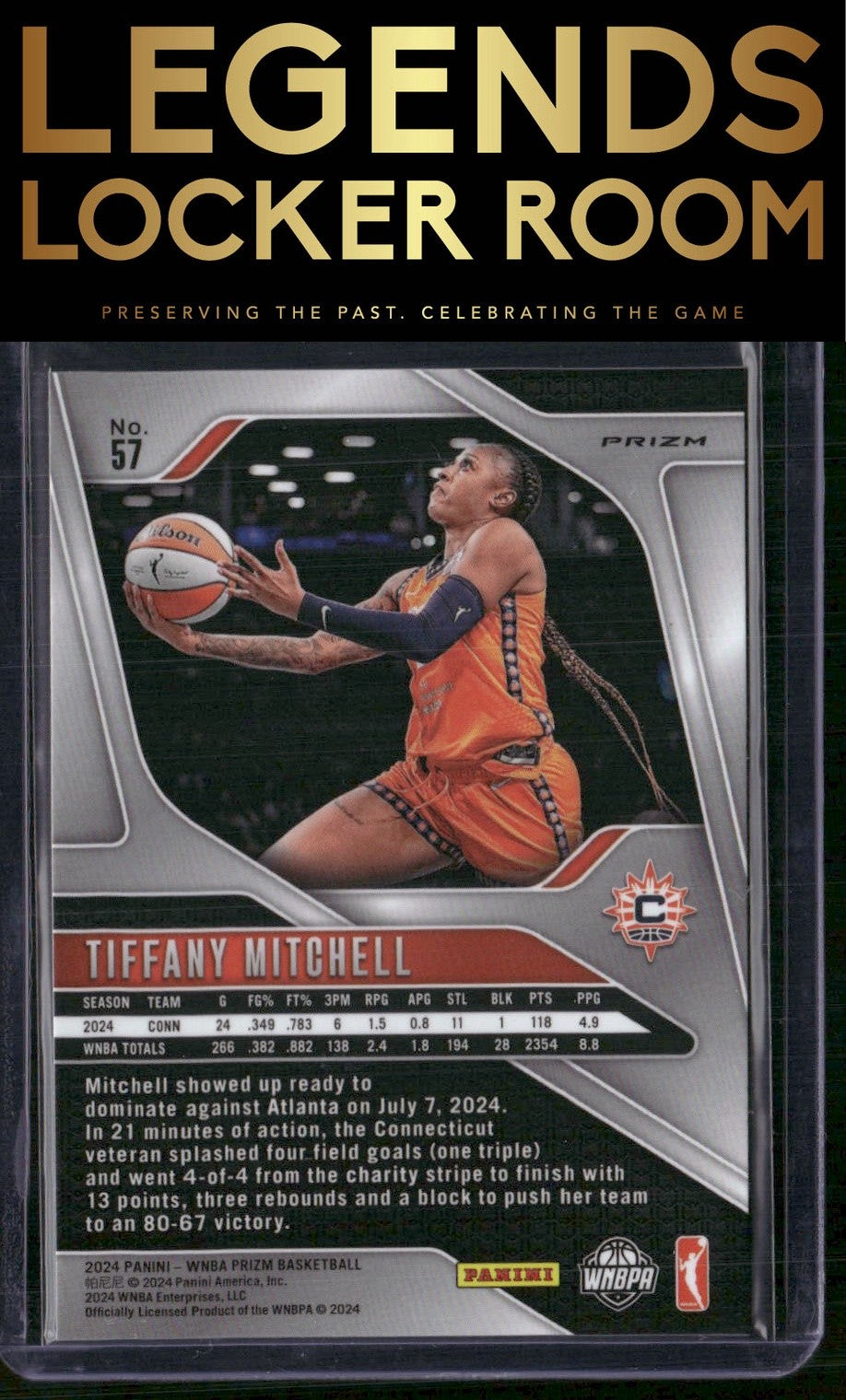 2024 Panini Prizm WNBA #57 Tiffany Mitchell Silver Prizms