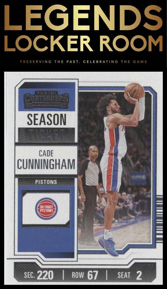 2023-24 Panini Contenders #20 Cade Cunningham Season Ticket Retail