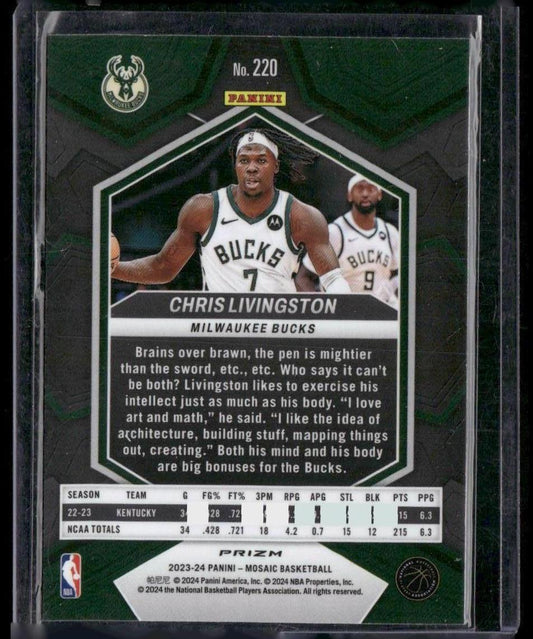 2023-24 Panini Mosaic #220 Chris Livingston Silver