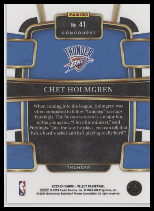 2023-24 Panini Select #41 Chet Holmgren Blue (Retail Base)