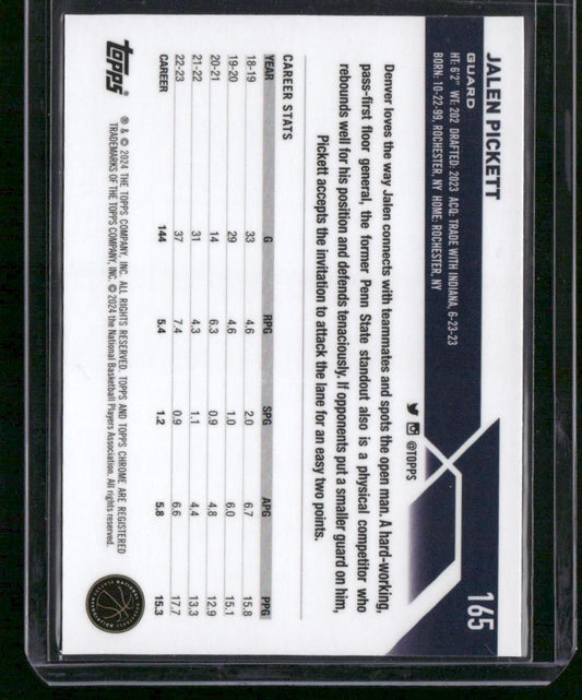 2023-24 Topps Chrome #165 Jalen Pickett