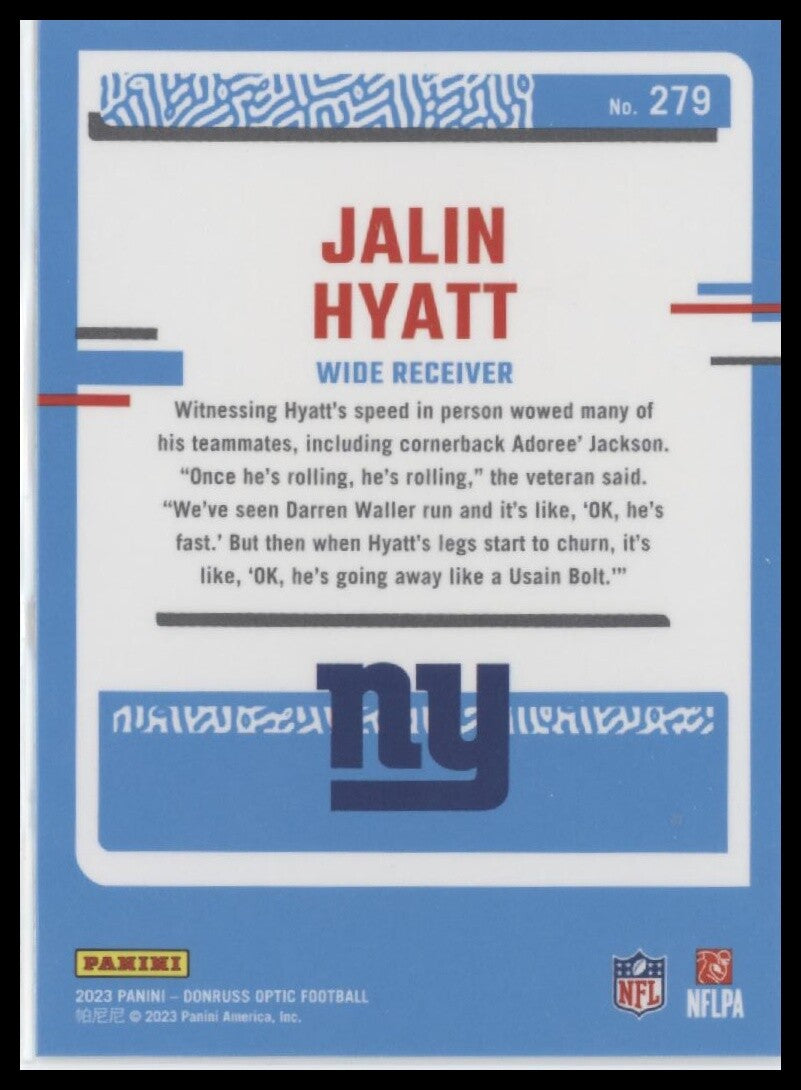 2023 Donruss Optic #279 Jalin Hyatt