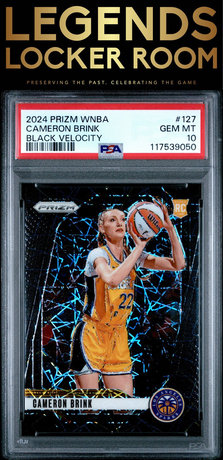 2024 Panini Prizm Wnba #127 Cameron Brink Black Velocity PSA 10