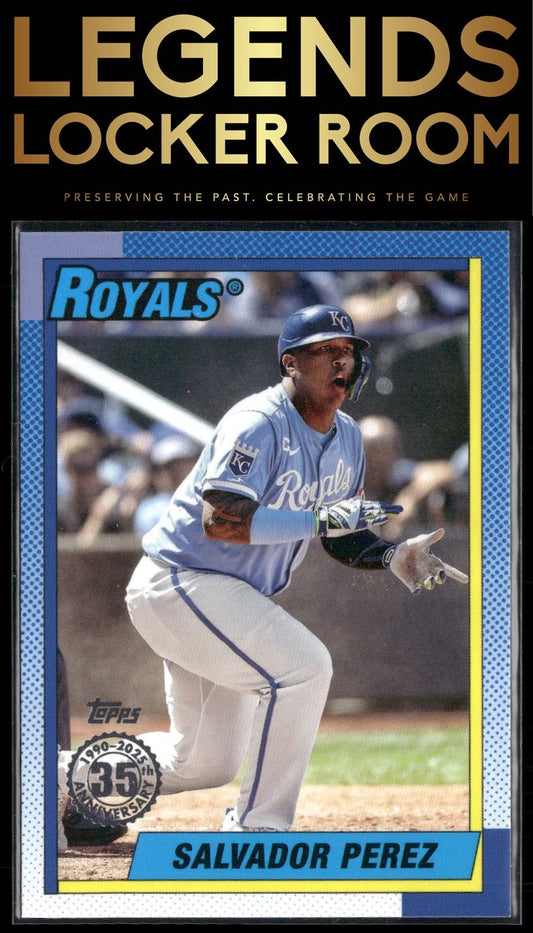 2025 Topps Salvador Perez 1990 Topps Baseball 35th Anniversary