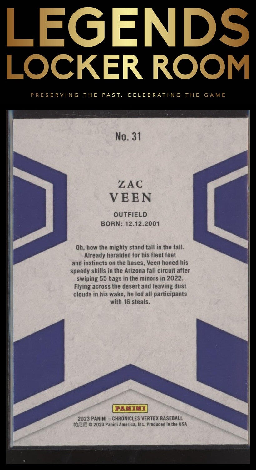 2023 Panini Chronicles: Vertex #31 Zac Veen
