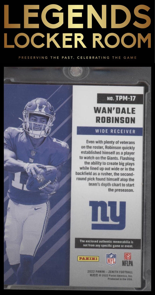 2022 Zenith #TPM-17 Wan'Dale Robinson Turning Pro Memorabilia