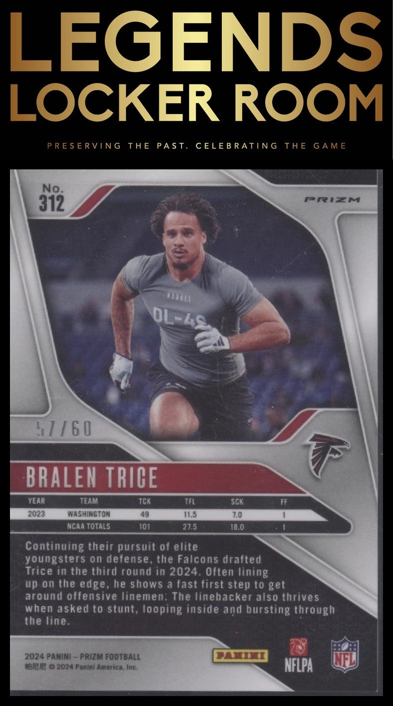 2024 Panini Prizm #312 Bralen Trice Orange Wave #/60