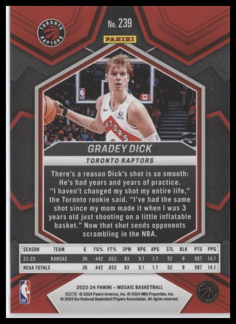 2023-24 Panini Mosaic #239 Gradey Dick