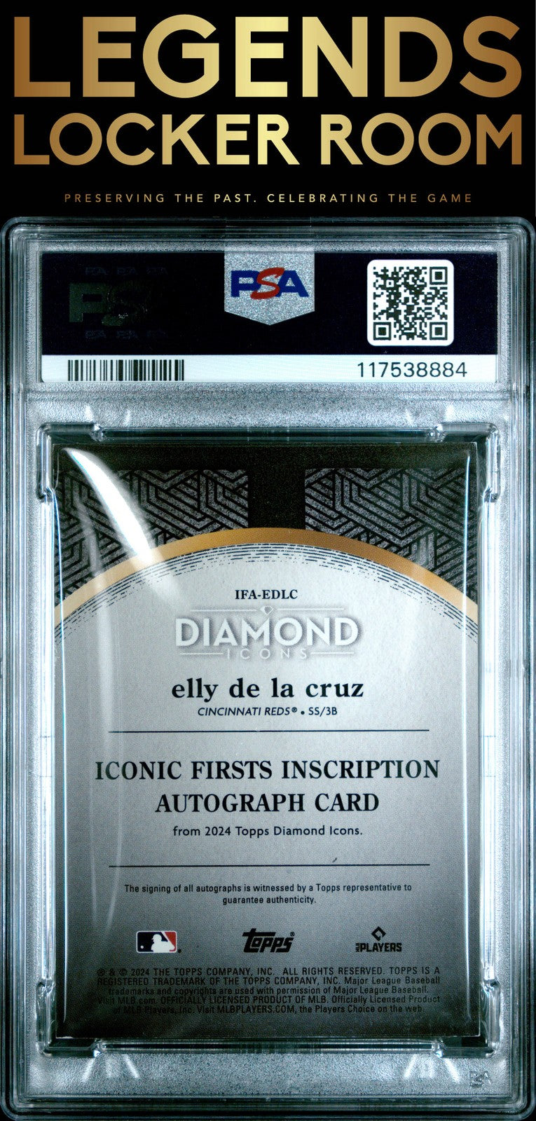 2024 Topps Diamond Icons Iconic First Inscription Auto Elly De La Cruz PSA 7