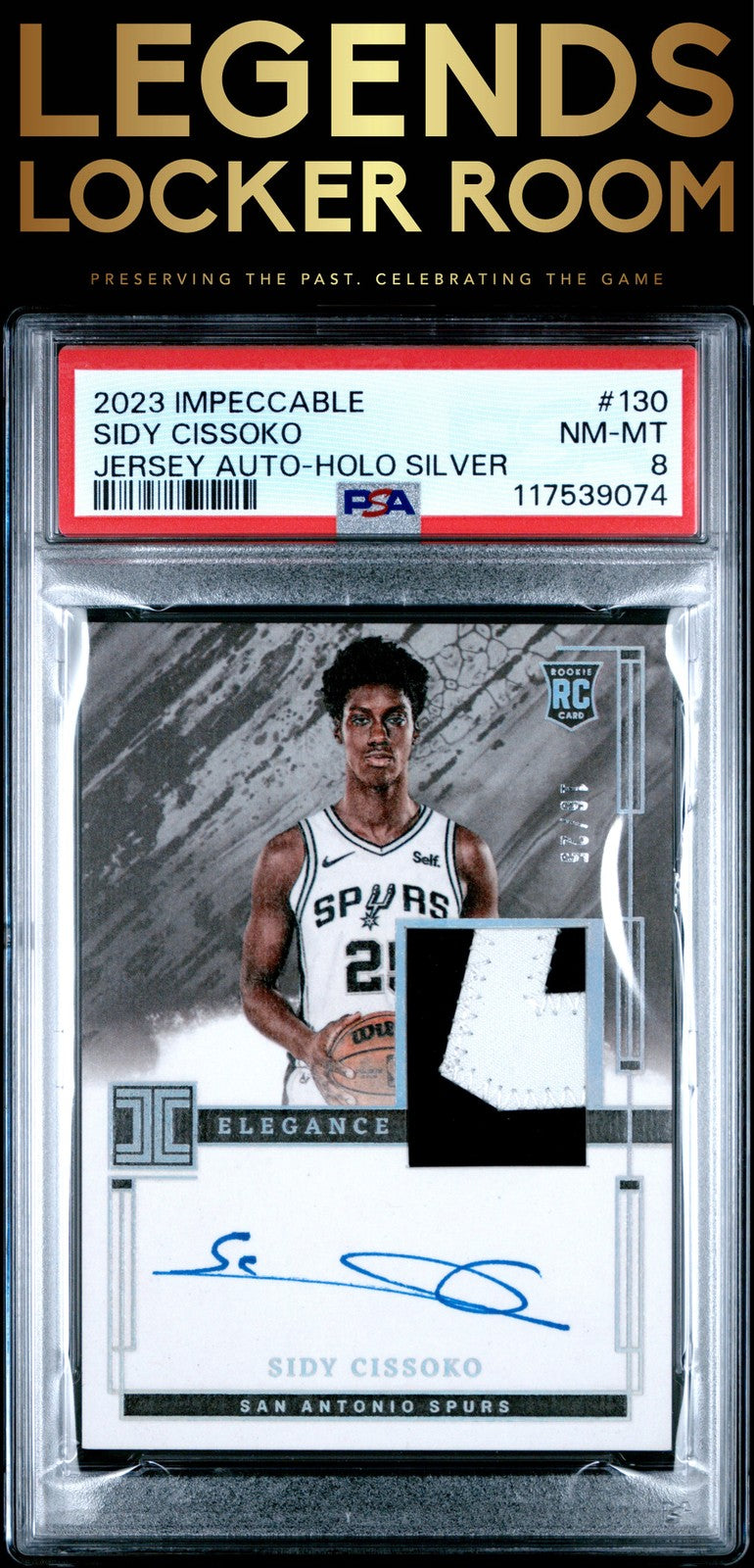 2023 Panini Impeccable #130 Sidy Cissoko Jersey Auto /25 PSA 8