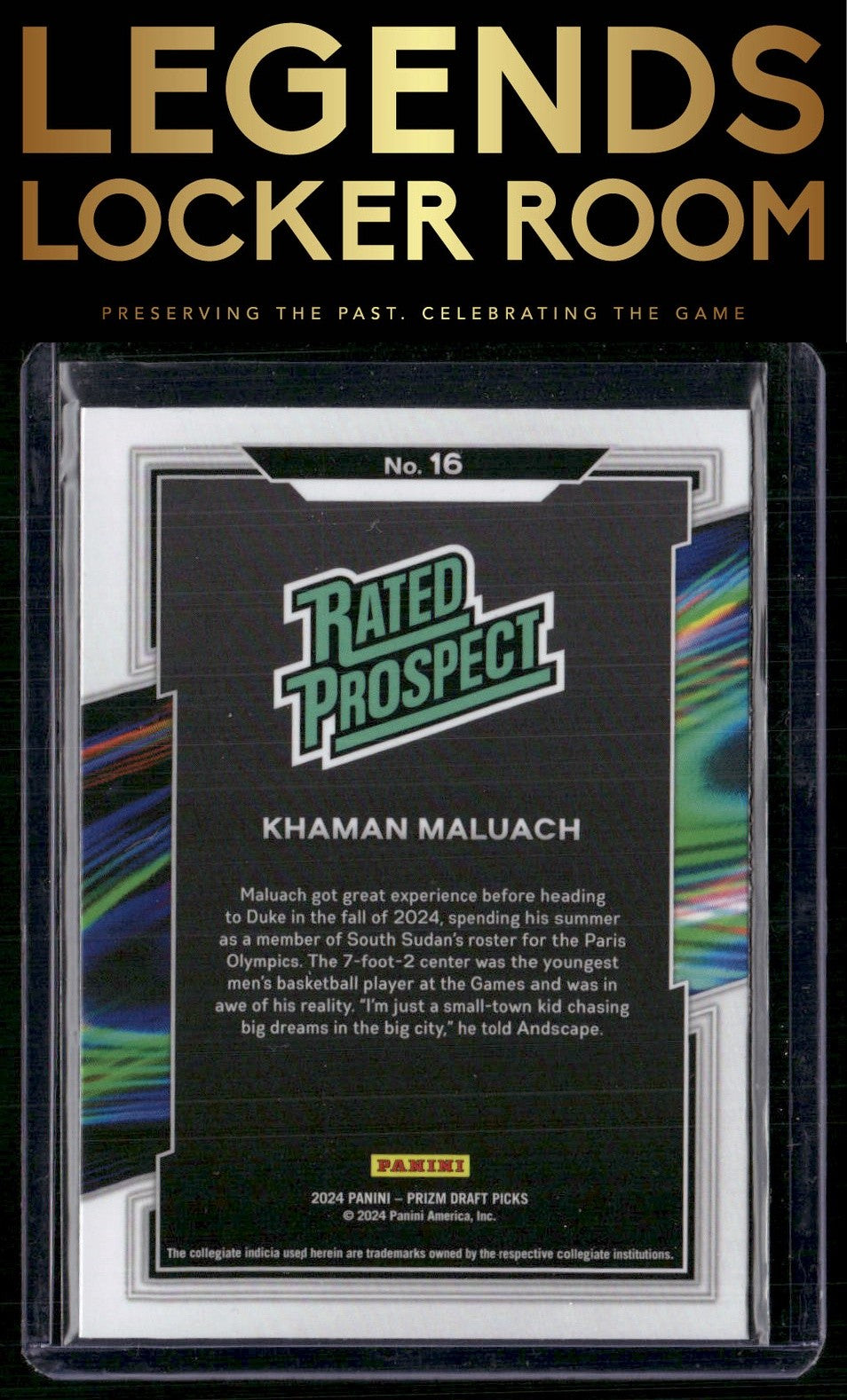 2024 Panini Prizm Draft Picks #16 Khaman Maluach Rated Prospect