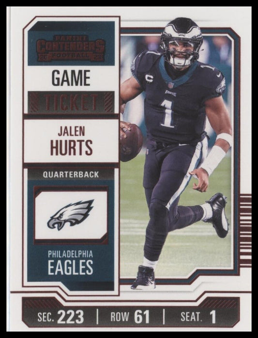 2023 Panini Contenders #81 Jalen Hurts Season Ticket Red