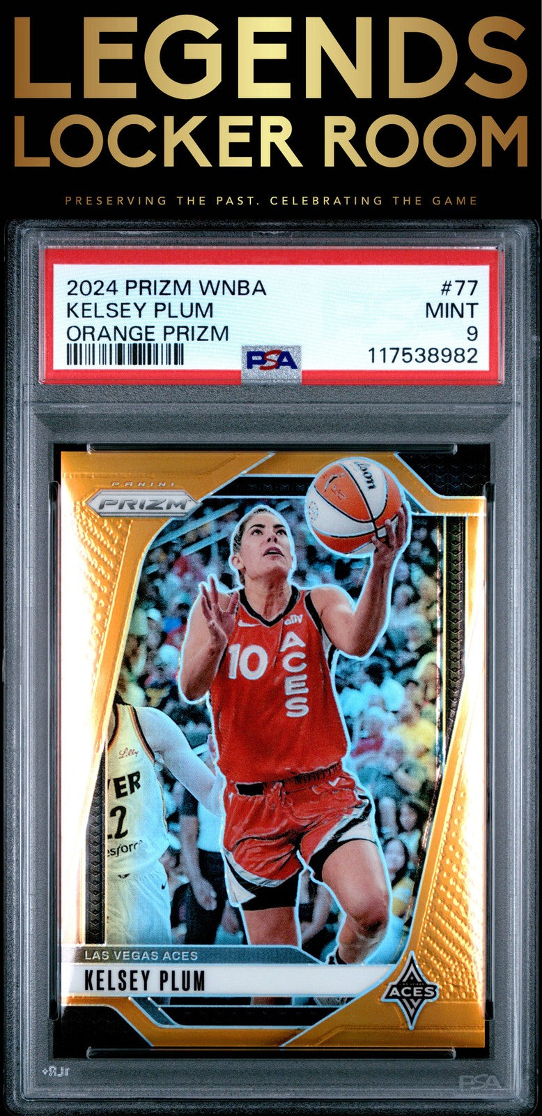 2024 Panini Prizm Wnba #77 Kelsey Plum Orange Prizm PSA 9