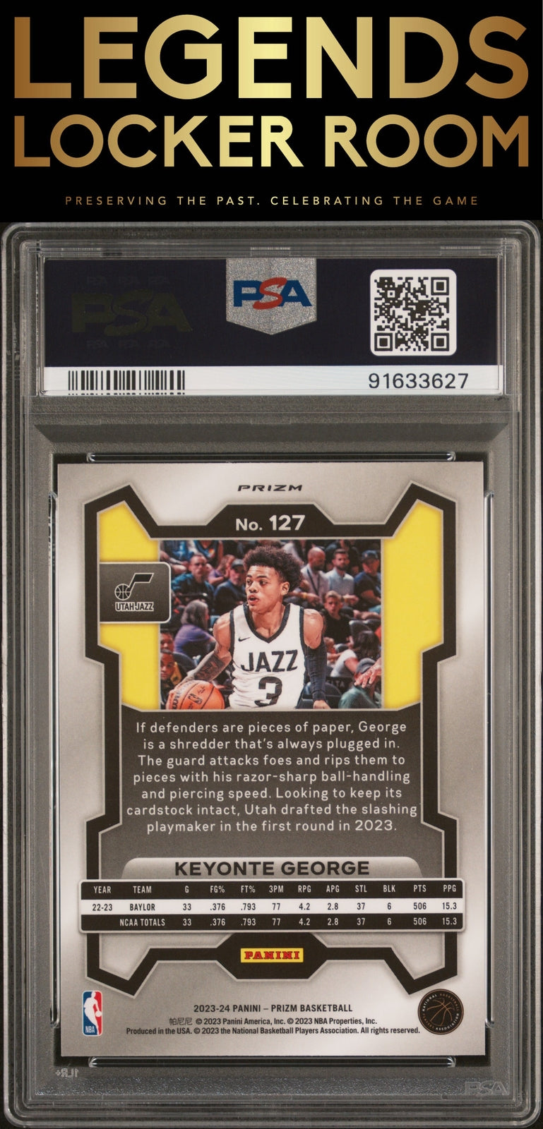 2023 Panini Prizm #127 Keyonte George Silver Prizm PSA 10