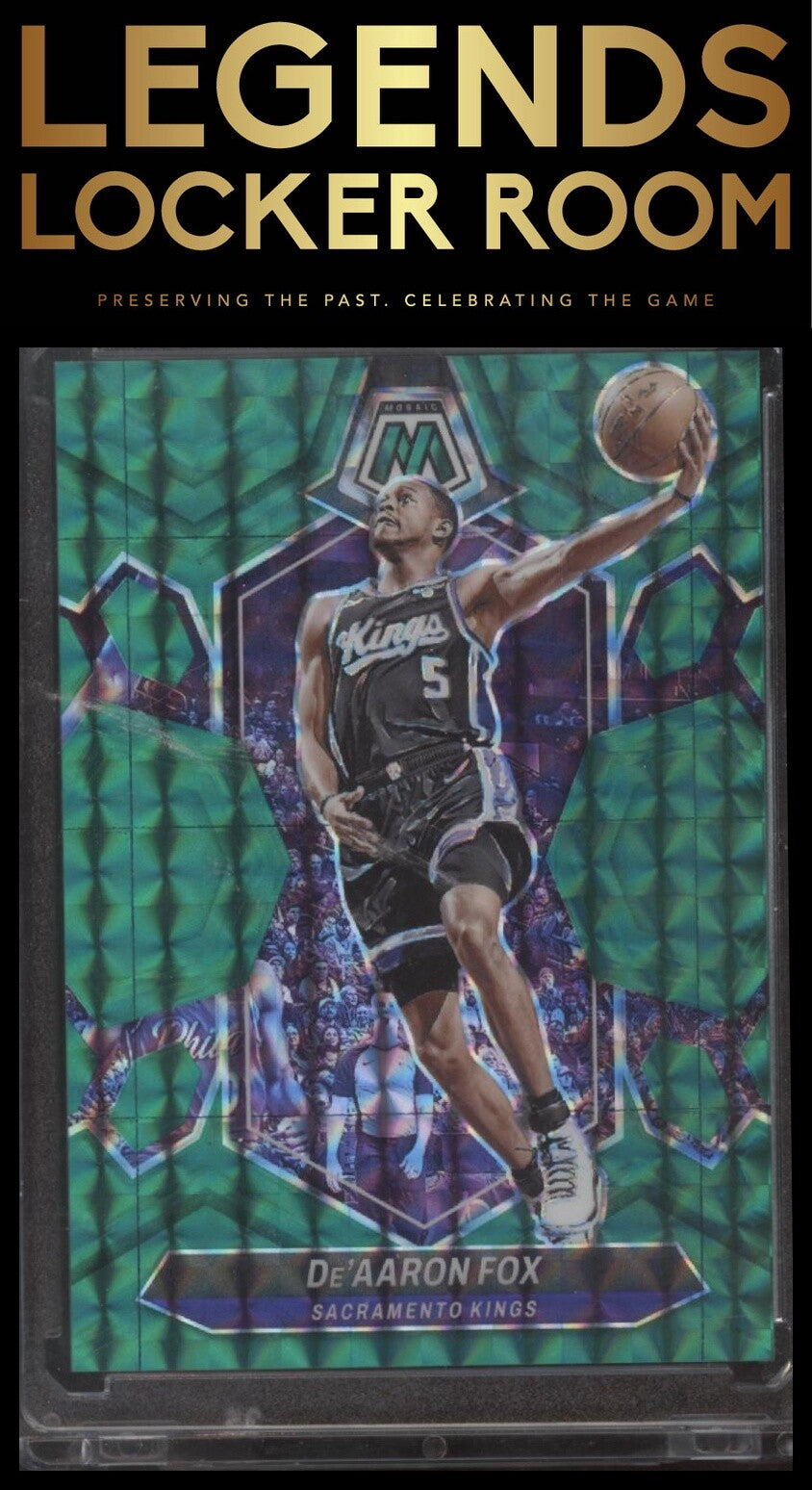 2023-24 Panini Mosaic #163 De'Aaron Fox Teal #/75