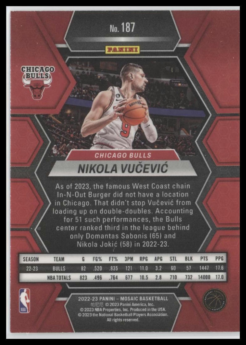 2022-23 Panini Mosaic #187 Nikola Vucevic